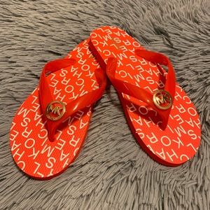 Red Michael Kors Flip Flops